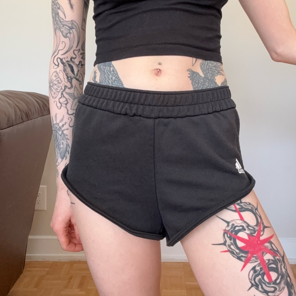 adidas Black Women's Athletic Dolphin Shorts